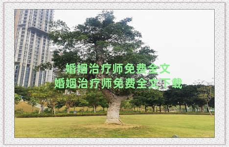 婚姻治疗师免费全文 婚姻治疗师免费全文下载